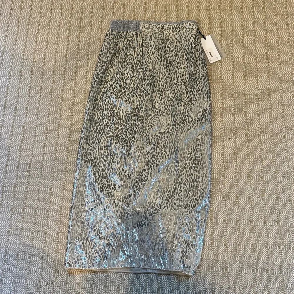 NWT Forte Forte Encanto Lurex Velvet Skirt Silver Estrella | Size 0 - Picture 5 of 9